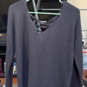 Navy braided sweater